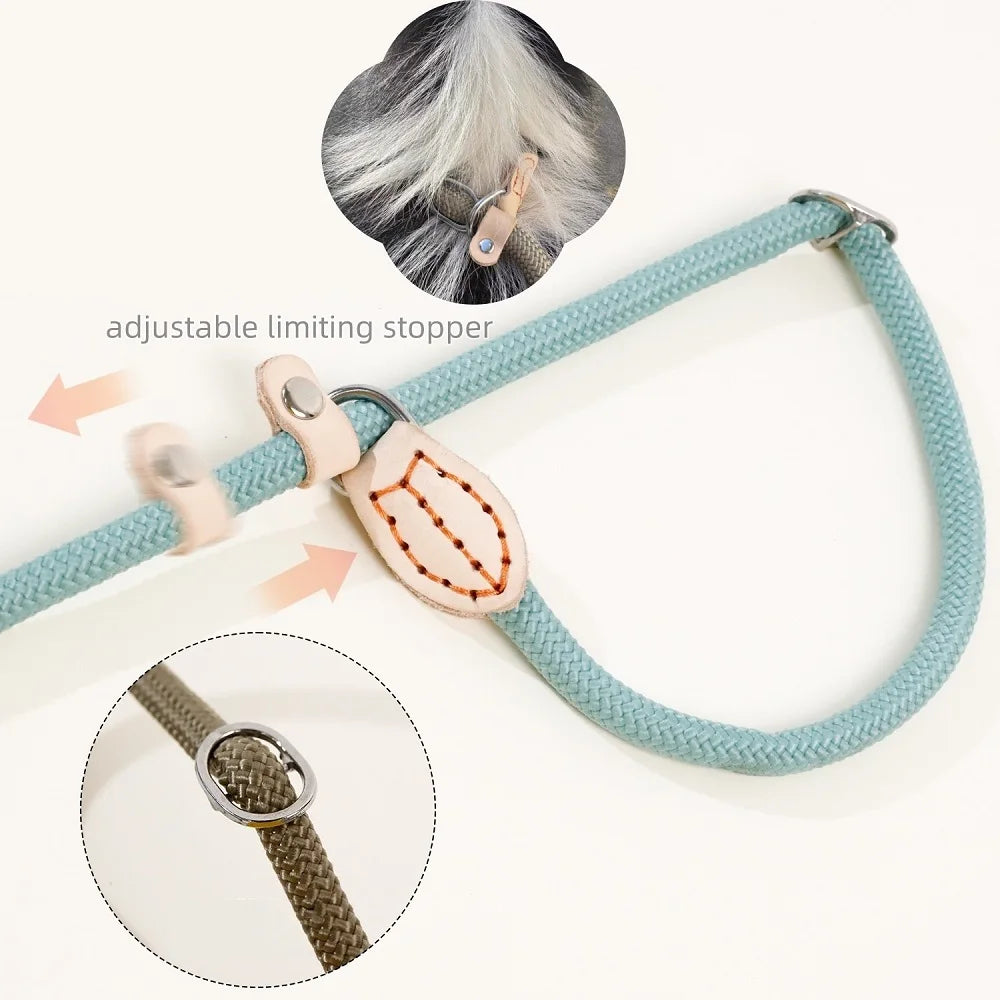 Heavy Duty Braided Rope Dog Slip Leash Adjustable Training Lead