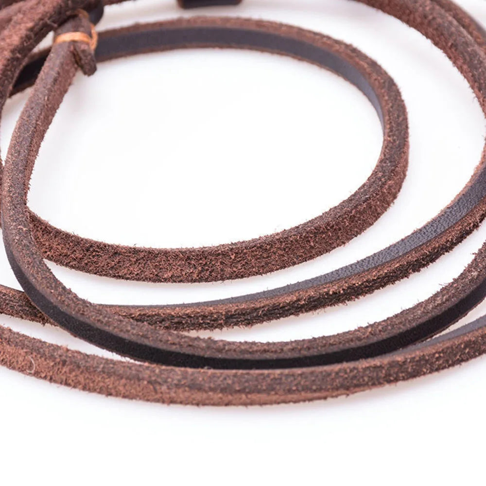 Soft Genuine Leather Dog Slip Lead No Pull Training Leash