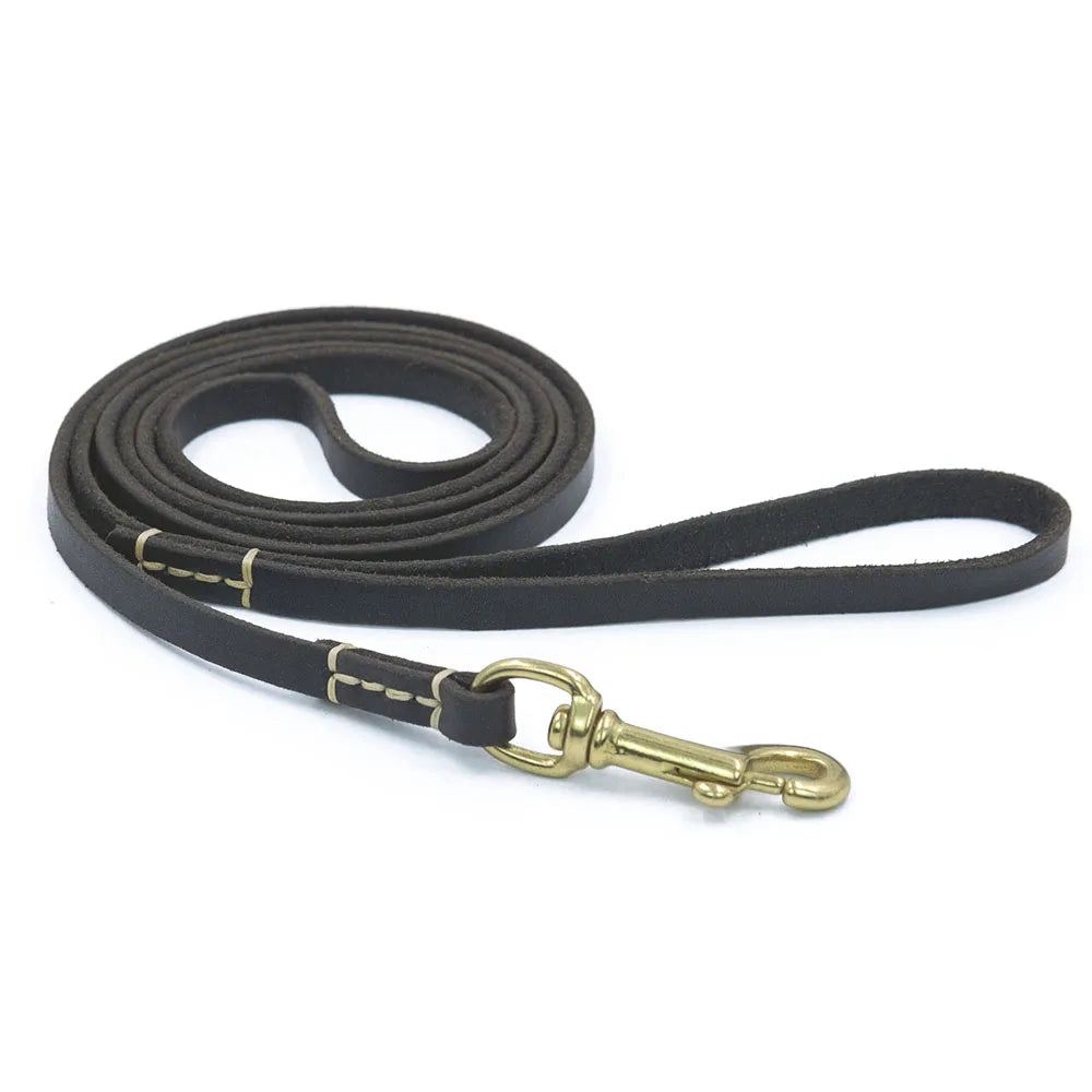 Handmade Genuine Leather Dog Leash for Small Dogs and Cats
