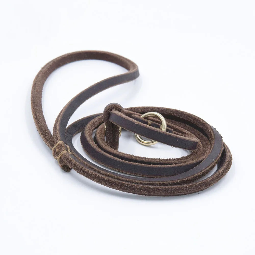 Soft Genuine Leather Dog Slip Lead No Pull Training Leash