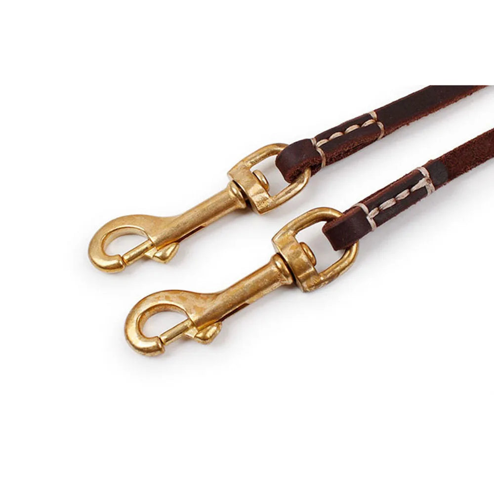 Handmade Genuine Leather Dog Leash for Small Dogs and Cats